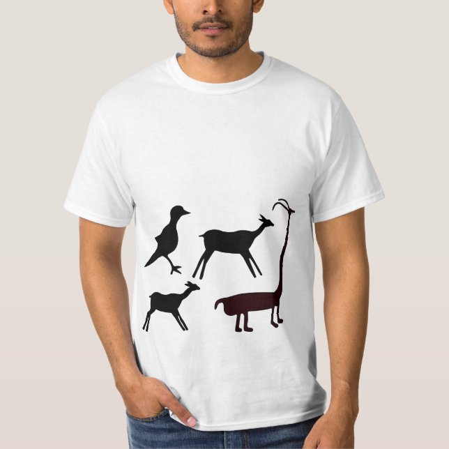 Camiseta Artistas Antigos - Animais Pré-Históricos (Frente)