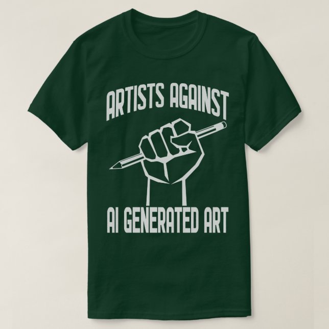 Camiseta Artistas Contra Arte Gerada por IA (Frente do Design)