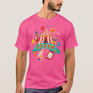 Camiseta Artistas de Circo de 7 Anos de Idade Aniversário d