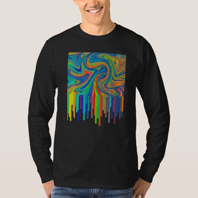 Camiseta Artistic Acrylic Pouring Art Painting Artists Teac (Frente)