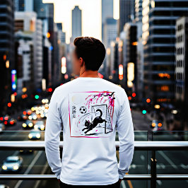 Camiseta Artistic Cherry Blossom Cat Soccer For Japanese Ar