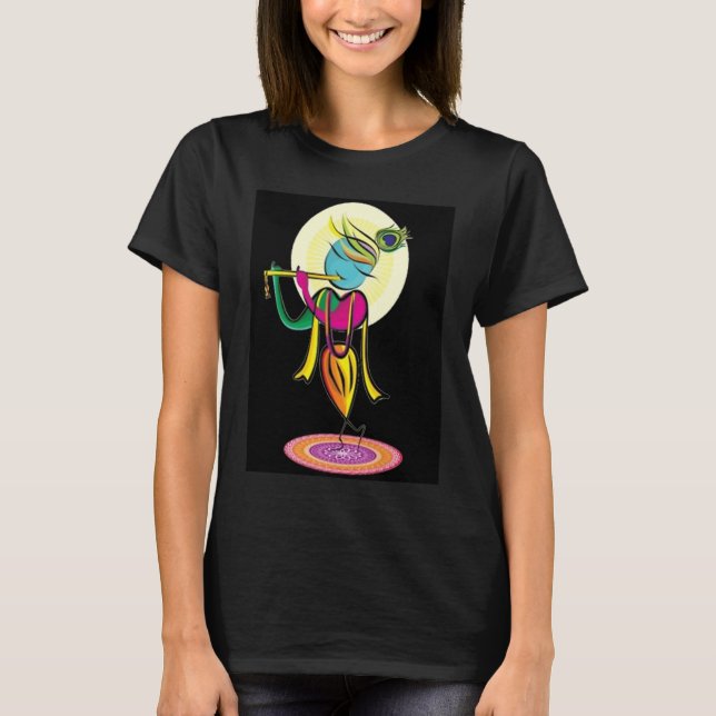 Camiseta Artistic colourful Lord Shri Krishna with flute! (Frente)