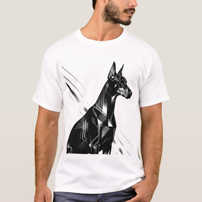 Camiseta Artistic Doberman Pinscher & Watercolor German She (Frente)