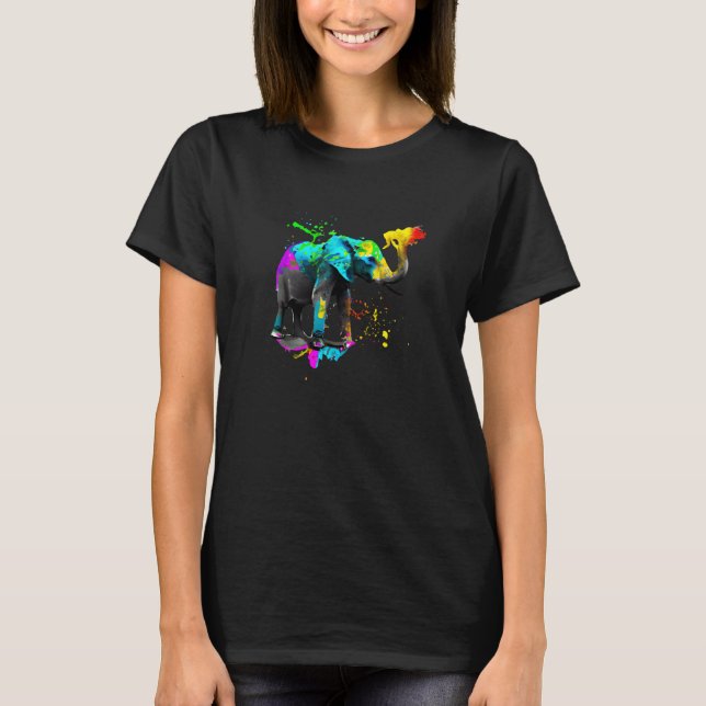 Camiseta Artistic Elephant Paint Splash (Frente)