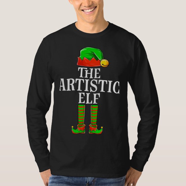 Camiseta Artistic Elf Women Apparel Christmas Family Matchi (Frente)
