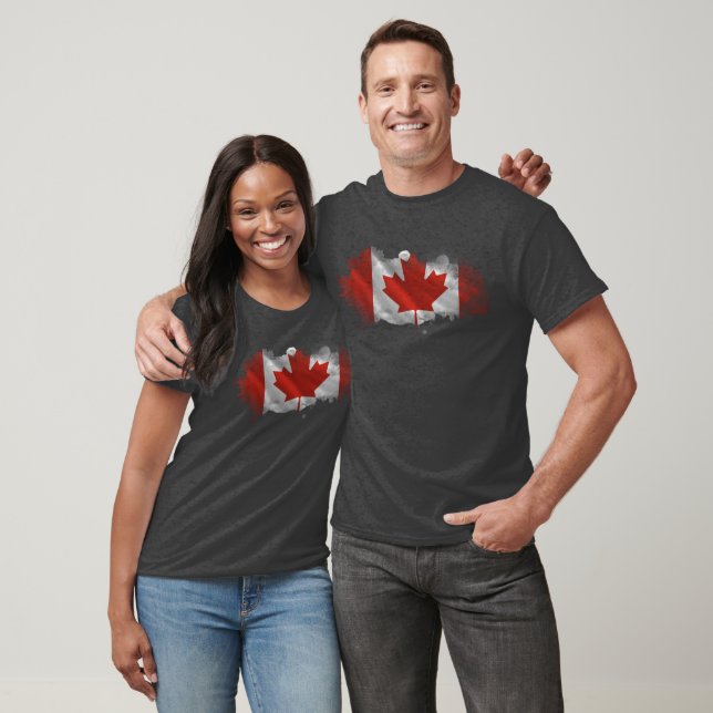 Camiseta Artistic Splatter Canada Flag Graphic Tee (Unissex)