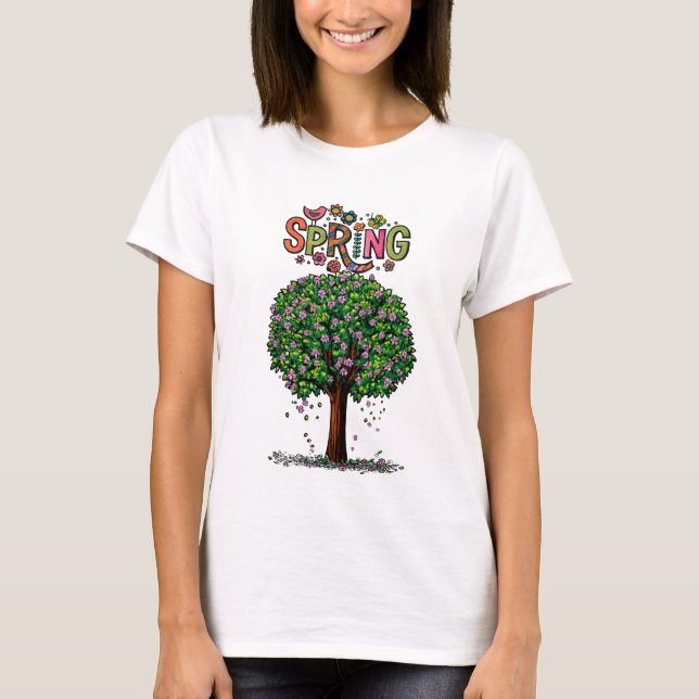 Camiseta Artistic Spring Blossom Tree Graphic  (Frente)