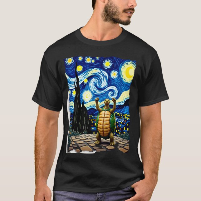 Camiseta Artistic Turtle Shirt  Starry Night Turtle (1) (Frente)