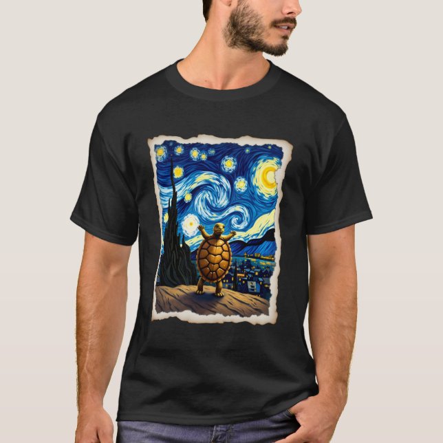 Camiseta Artistic Turtle Shirt  Starry Night Turtle (3) (Frente)