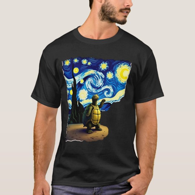 Camiseta Artistic Turtle Shirt  Starry Night Turtle (4) (Frente)