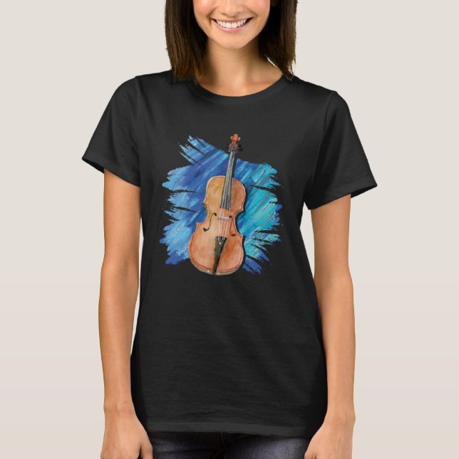Camiseta Artistic Viola Painting  Violist Music Instrument (Frente)
