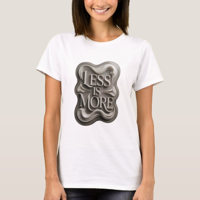 Camiseta Artística Cinza LESS IS MORE (Frente)