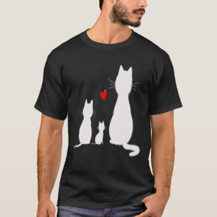 Camiseta Artística Minimalista Família de Gato Bra