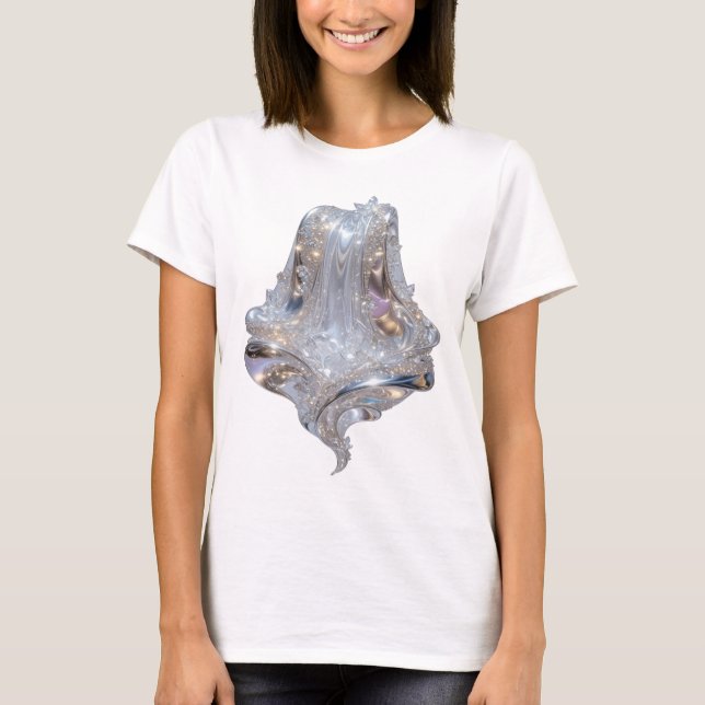 Camiseta Artística Prata com Declaração de ARTE AB (Frente)
