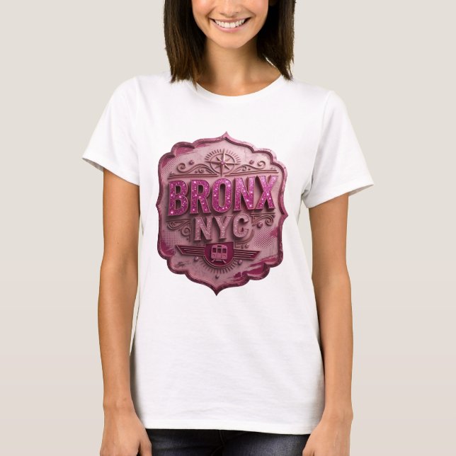 Camiseta Artística Rosa BRONX NYC Statement (Frente)