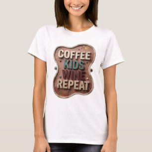 Camiseta Artística Verde-Azul COFFEE KIDS WINE REP