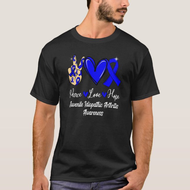 Camiseta Artrite Idiopática Juvenil Amar Esperança Azul (Frente)