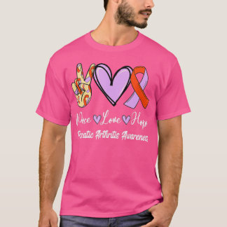 Camiseta Artrite Psoriática Paz Amor Lavanda Esperança Oran