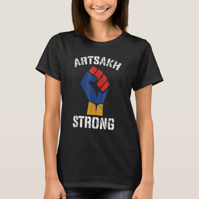 Camiseta Artsakh forte e afangado Artsakh é braço armênio (Frente)