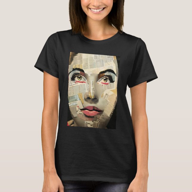 Camiseta Artsy Arte Digital Única | Bonito Lady Abstrato (Frente)