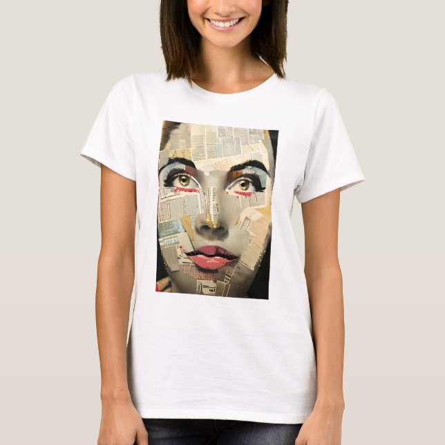 Camiseta Artsy Arte Digital Única | Bonito Lady Abstrato (Frente)