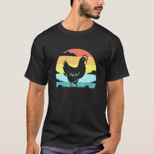 Camiseta Artsy Chicken Retro Vintage Sunset