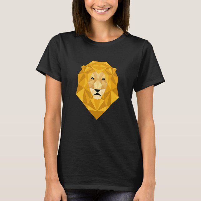 Camiseta Artsy Lion Purística Arte Animal Selvagem (Frente)