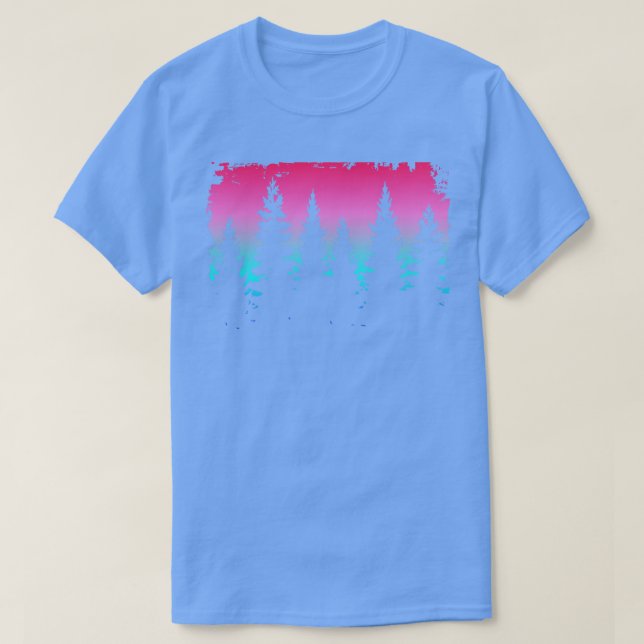 Camiseta Artsy Pine Forest Silhouette (Frente do Design)