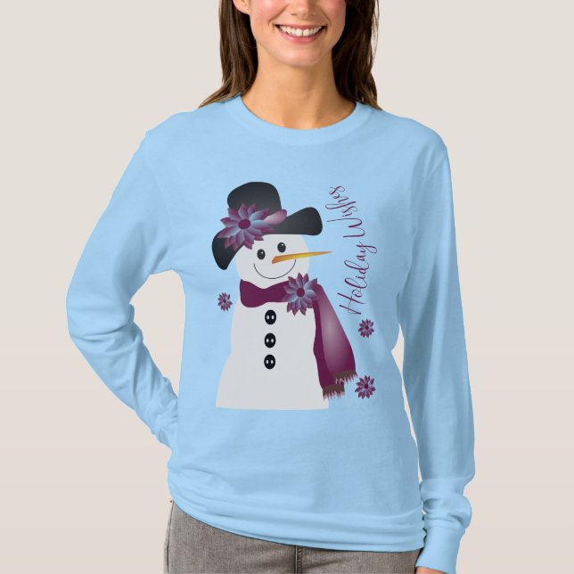 Camiseta Artsy Snowman Com Ameixa (Frente)