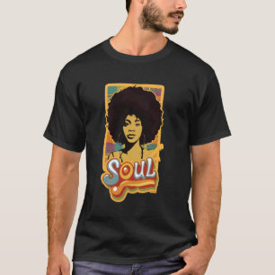 Camiseta Artsy Womens Funk Shirt Vintage 70s Figurume Afro