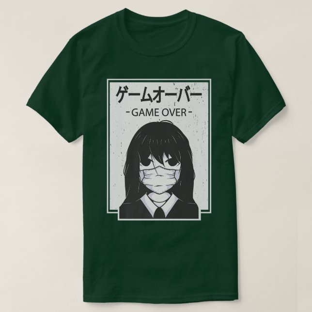 Camiseta Artwork Game Over Indie Japan Otaku  (Frente do Design)