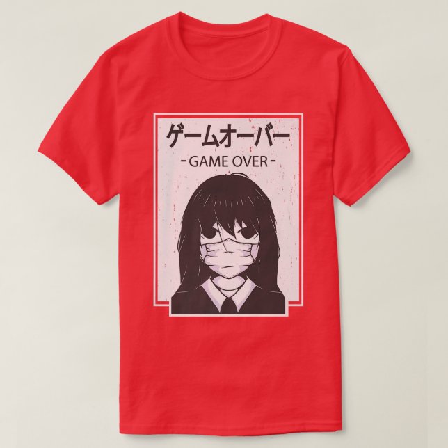 Camiseta Artwork Game Over Indie Japan Otaku  (Frente do Design)