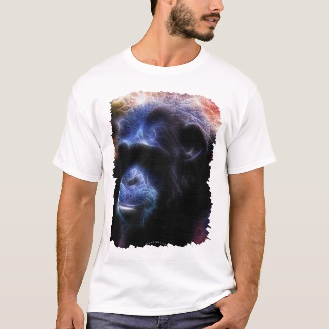 Camiseta Arty Blue Chimpanzee - T-shirt (Frente)