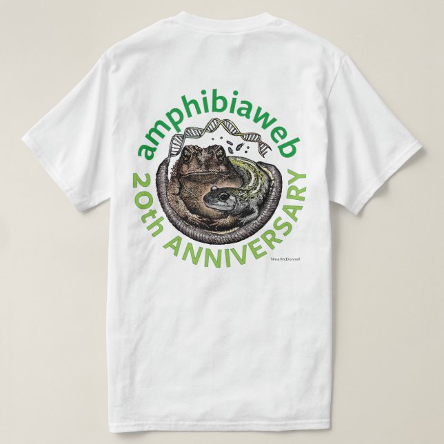 Camiseta #ArtYourAmphibian2020 - Nina McDonnell (Verso do Design)