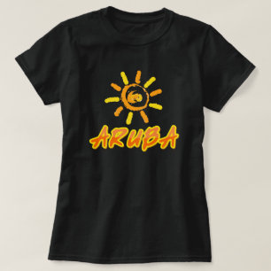Camiseta Aruba amarelo vivo e laranja