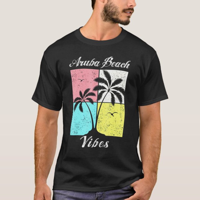 Camiseta Aruba Beach Tropical Vibes Vacinas Souvenirs 1 (Frente)