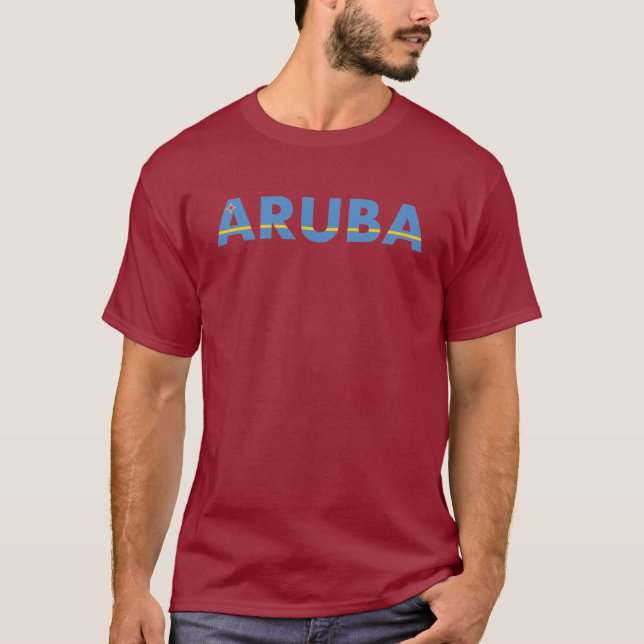 Camiseta Aruba, Caribe, Férias, Viagem, Praia, Oceano, (Frente)