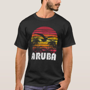 Camiseta Aruba Gift Beach Vintage Retro Sunset Home Prid M