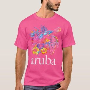 Camiseta Aruba Sea Turtle Flores Scuba Merging Surfer Souve