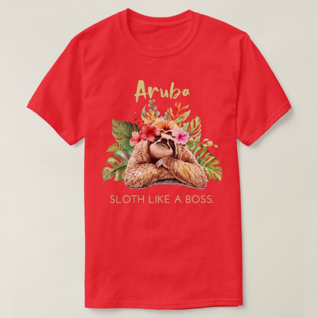 Camiseta Aruba Sloth Como Um Presente De Souvenir Em Caso D (Frente do Design)