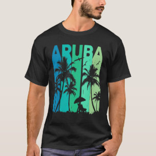 Camiseta Aruba Summer Vacage Palm Tree Beach Vintage