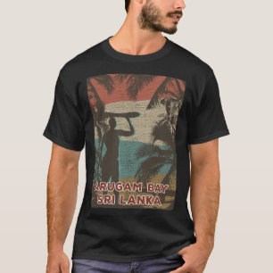 Camiseta Arugam Bay Sri Lanka Retro Surfing Beach Coconut T