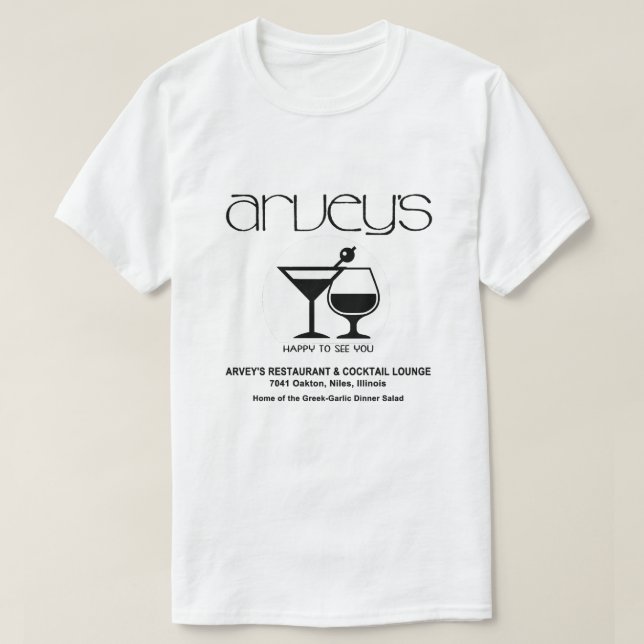 Camiseta Arvey Restaurant & Cocktail Lounge, Niles, IL (Frente do Design)