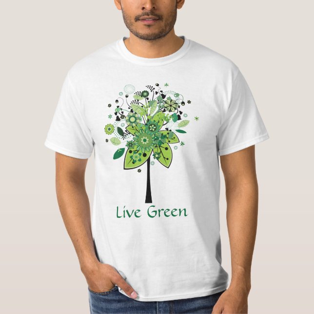 Camiseta Árvore abstrata verde (Frente)
