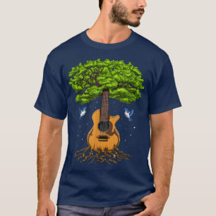 Camiseta Árvore Acústica De Violão Da Vida Nature Funny Gui