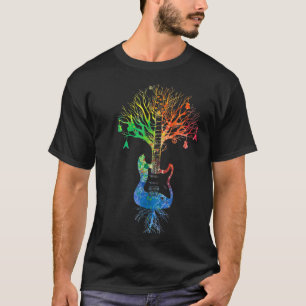 Camiseta Árvore Acústica De Violão Da Vida Nature Vintage M