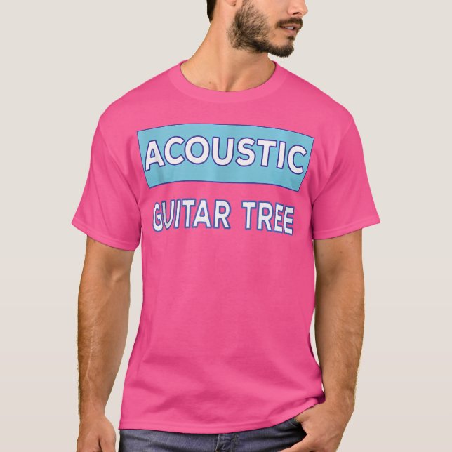 Camiseta Árvore Acústica de Violão de Mens (Frente)