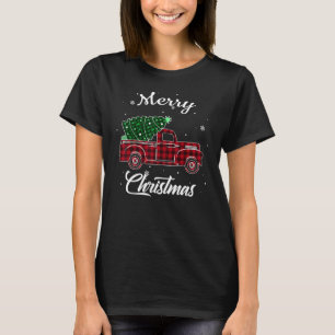 Camiseta Árvore Alegre de Natal Caminhão de Búfalo Xadrez V