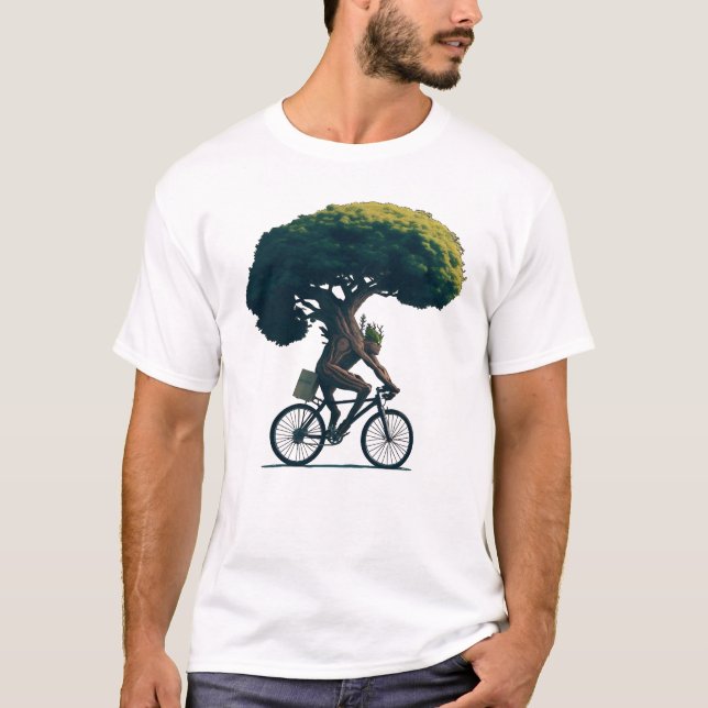 Camiseta Árvore Andando Bicicleta (Frente)