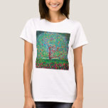 Camiseta Árvore Apple, Gustav Klimt<br><div class="desc">Gustav Klimt (14 de julho de 1862 - 6 de fevereiro de 1918) foi um pintor simbólico austríaco e um dos membros mais proeminentes do movimento Secessão de Viena. Klimt é notado por suas pinturas, murais, esboços, e outros objetos de arte. Além de suas obras figurativas, que incluem alegorias e...</div>